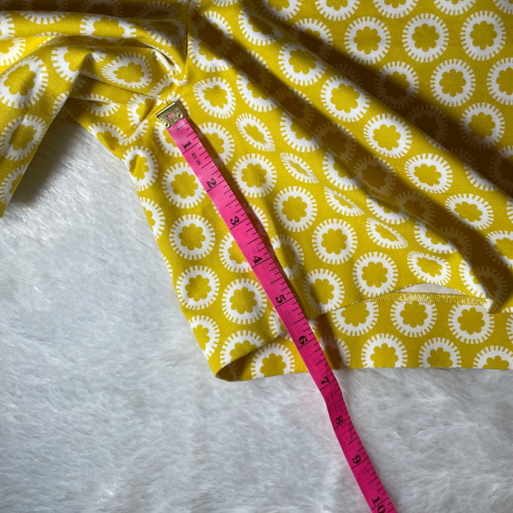 Boden Richmond Shorts 8 Yellow White Geometric Floral Sunburst 1960s Mod Retro - Picture 7 of 7